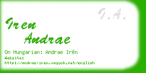 iren andrae business card