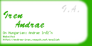iren andrae business card